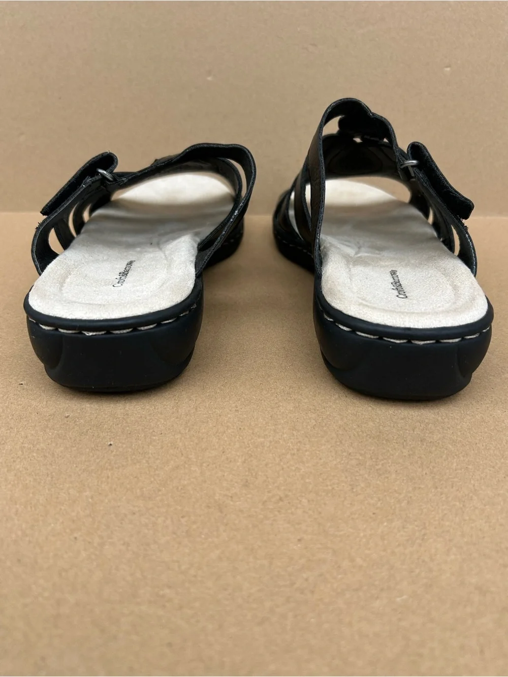Croft & Barrow Dwelling Strappy Sandals Slip on Comfy Women’s sz 10M Black